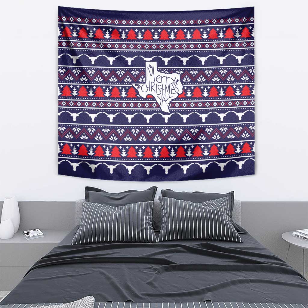 Merry Christmas Y'all Tapestry Xmas Holiday Patterns - Wonder Print Shop