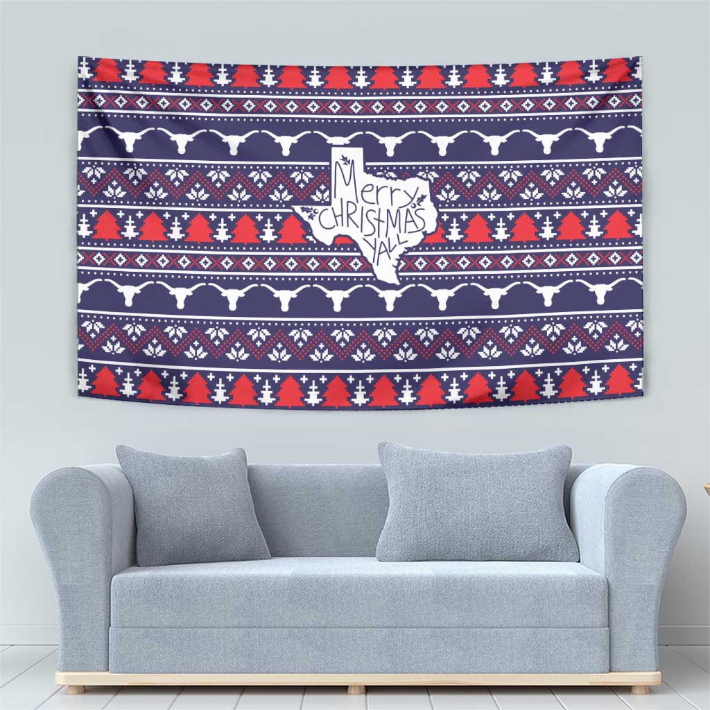 Merry Christmas Y'all Tapestry Xmas Holiday Patterns - Wonder Print Shop