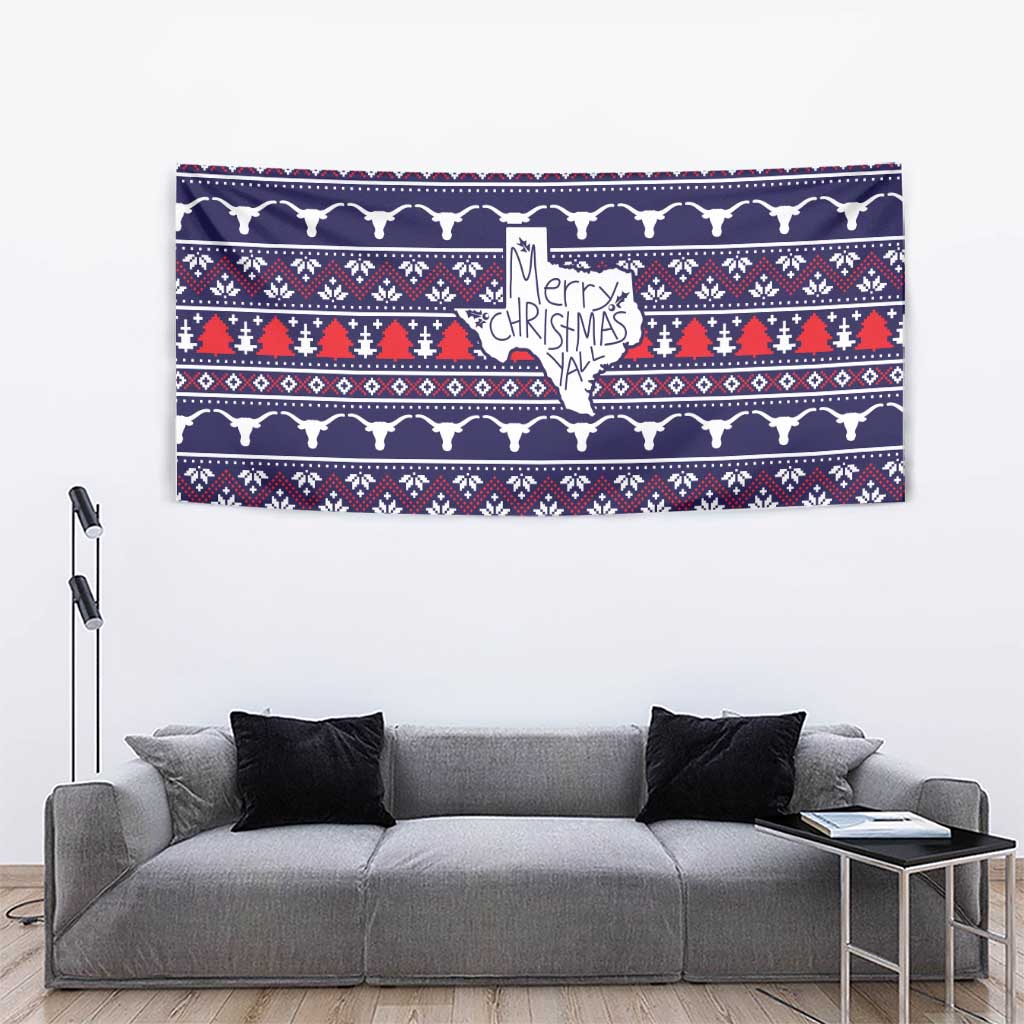 Merry Christmas Y'all Tapestry Xmas Holiday Patterns - Wonder Print Shop