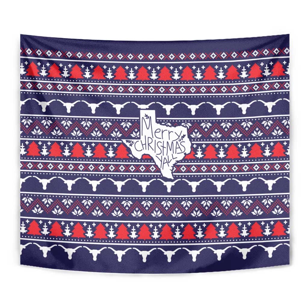 Merry Christmas Y'all Tapestry Xmas Holiday Patterns - Wonder Print Shop