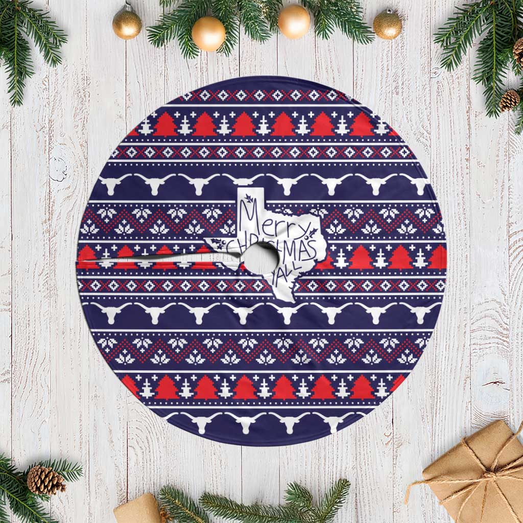 Merry Christmas Y'all Tree Skirt Xmas Holiday Patterns - Wonder Print Shop