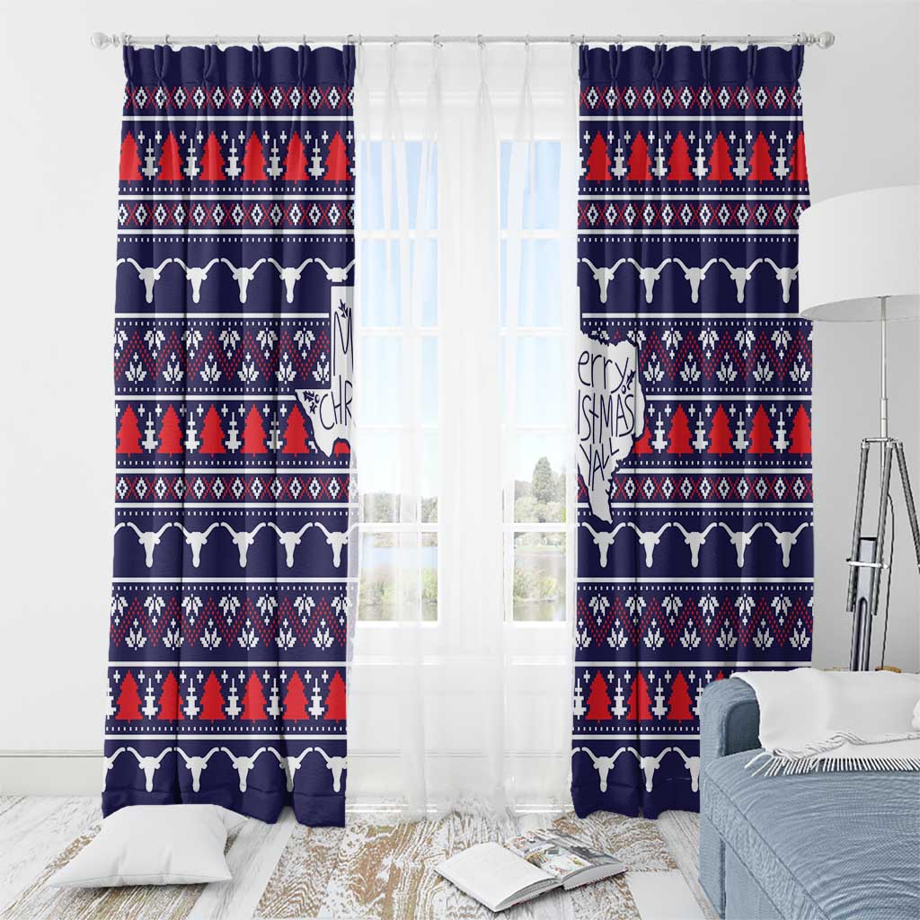Merry Christmas Y'all Window Curtain Xmas Holiday Patterns - Wonder Print Shop