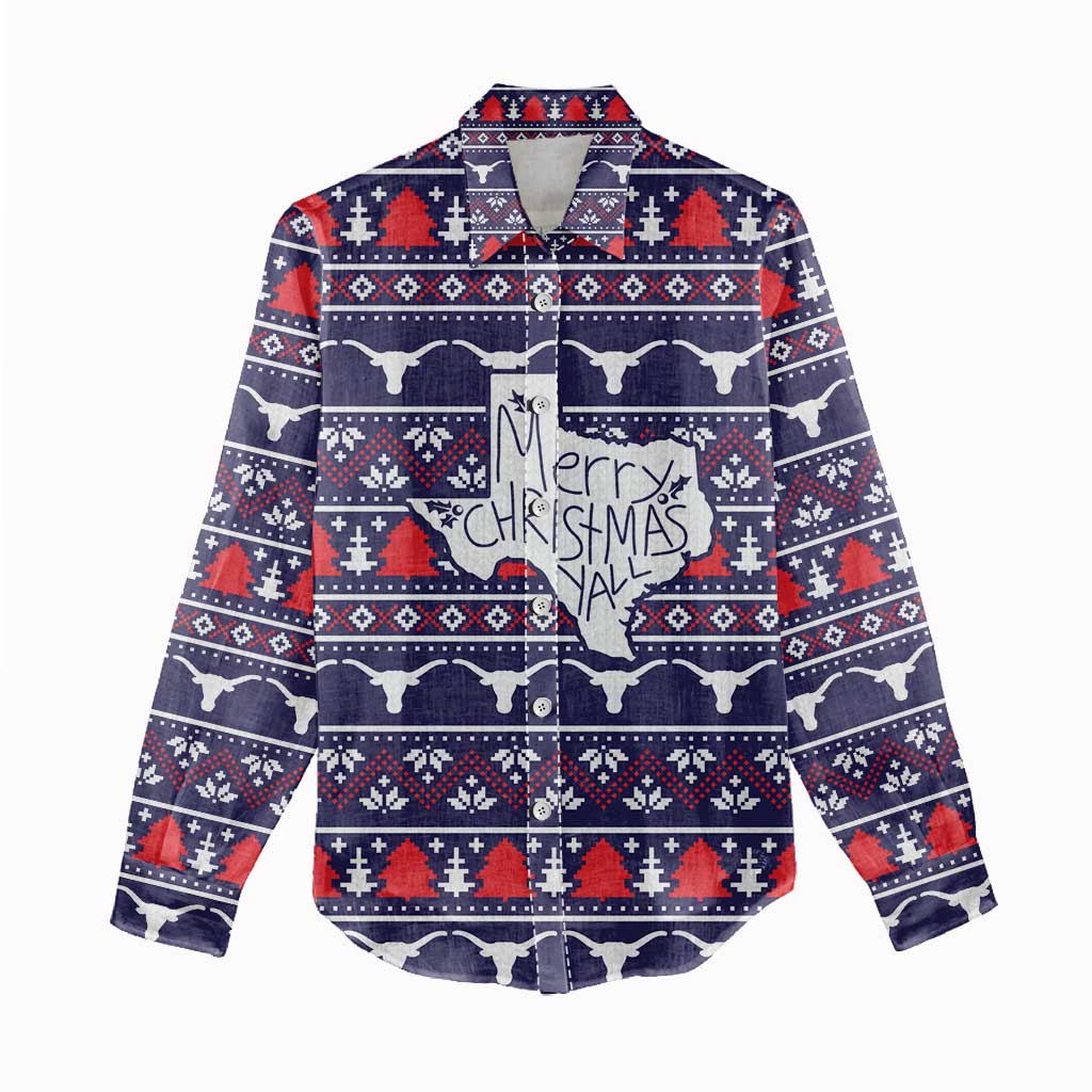 Merry Christmas Y'all Women Casual Shirt Xmas Holiday Patterns - Wonder Print Shop