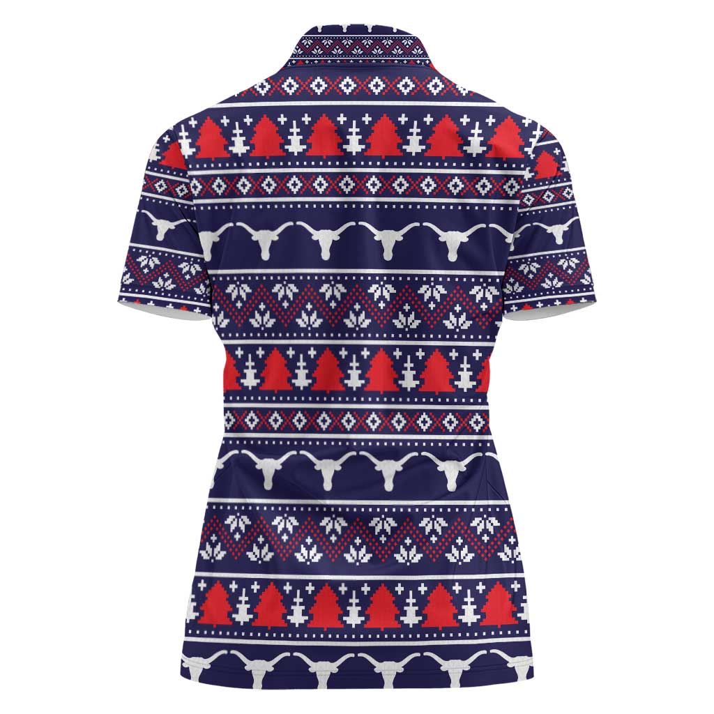 Merry Christmas Y'all Women Polo Shirt Xmas Holiday Patterns - Wonder Print Shop