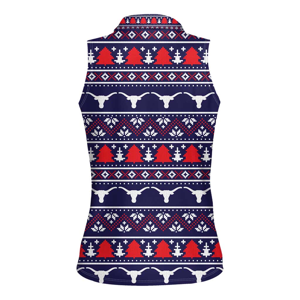 Merry Christmas Y'all Women Sleeveless Polo Shirt Xmas Holiday Patterns - Wonder Print Shop