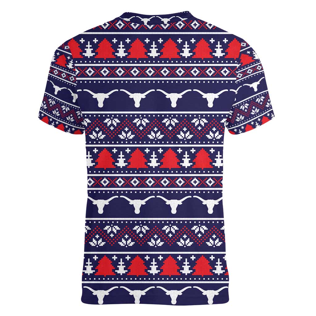 Merry Christmas Y'all Women V-Neck T-Shirt Xmas Holiday Patterns - Wonder Print Shop