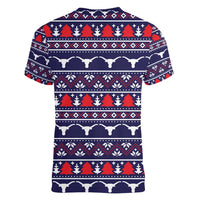 Merry Christmas Y'all Women V-Neck T-Shirt Xmas Holiday Patterns - Wonder Print Shop