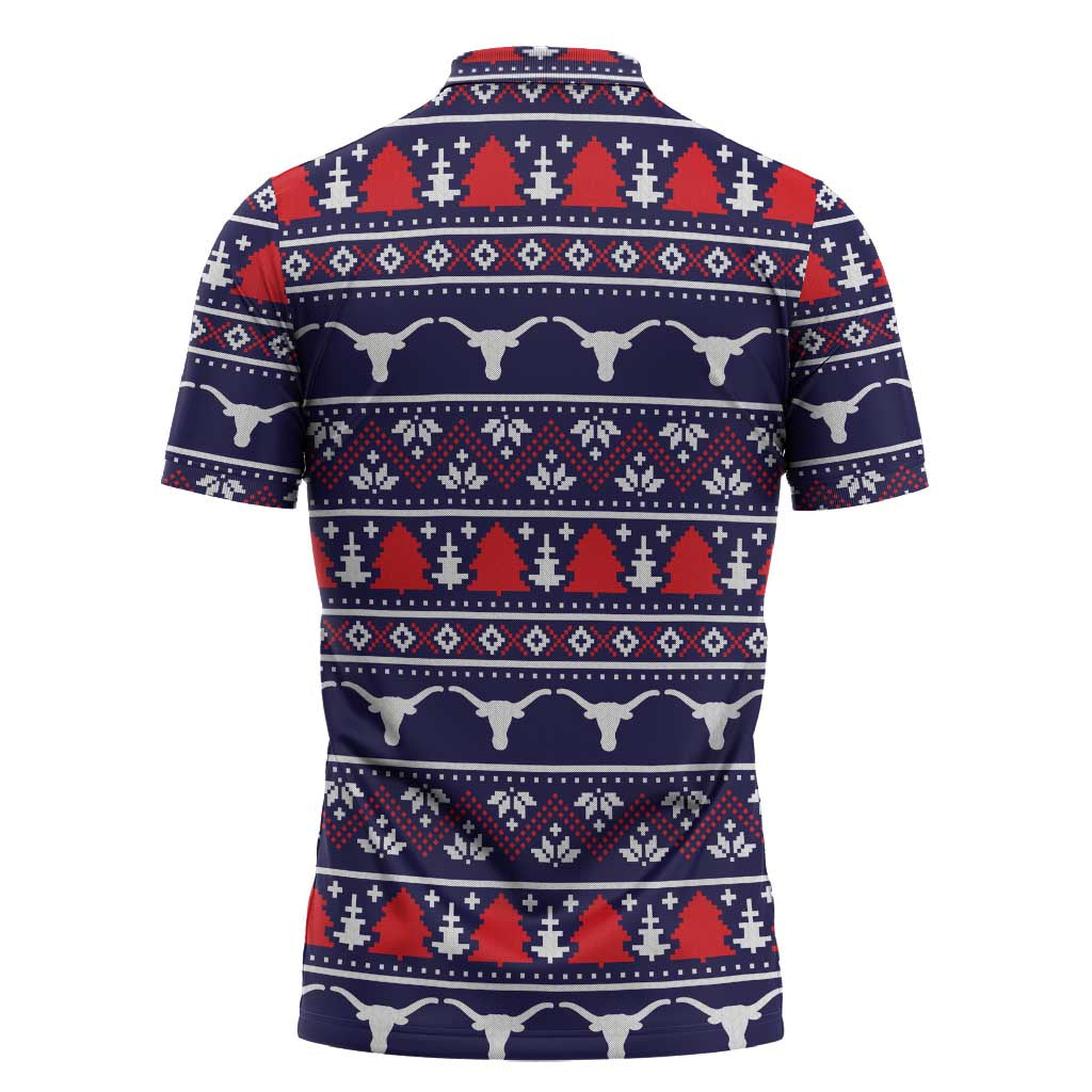Merry Christmas Y'all Zipper Polo Shirt Xmas Holiday Patterns - Wonder Print Shop