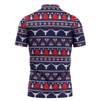 Merry Christmas Y'all Zipper Polo Shirt Xmas Holiday Patterns - Wonder Print Shop