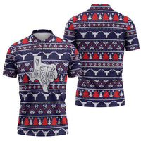 Merry Christmas Y'all Zipper Polo Shirt Xmas Holiday Patterns - Wonder Print Shop