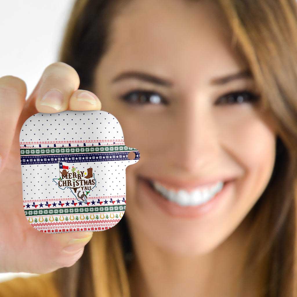 Merry Christmas Yall Texas AirPods Case Xmas Holiday Patterns - Wonder Print Shop