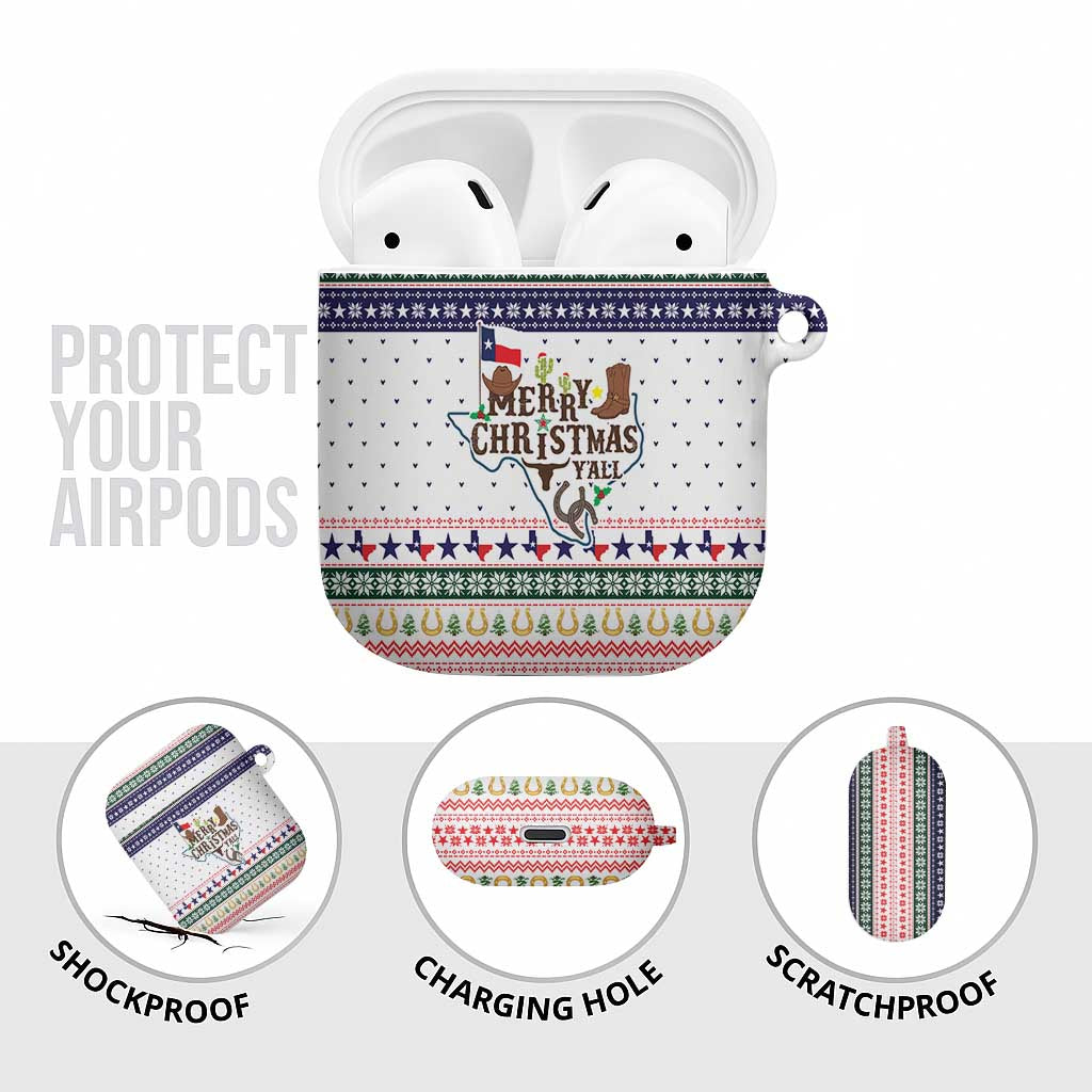 Merry Christmas Yall Texas AirPods Case Xmas Holiday Patterns - Wonder Print Shop