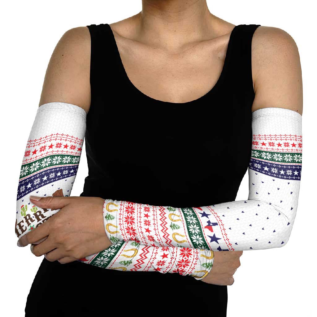 Merry Christmas Yall Texas Arm Sleeves Xmas Holiday Patterns - Wonder Print Shop