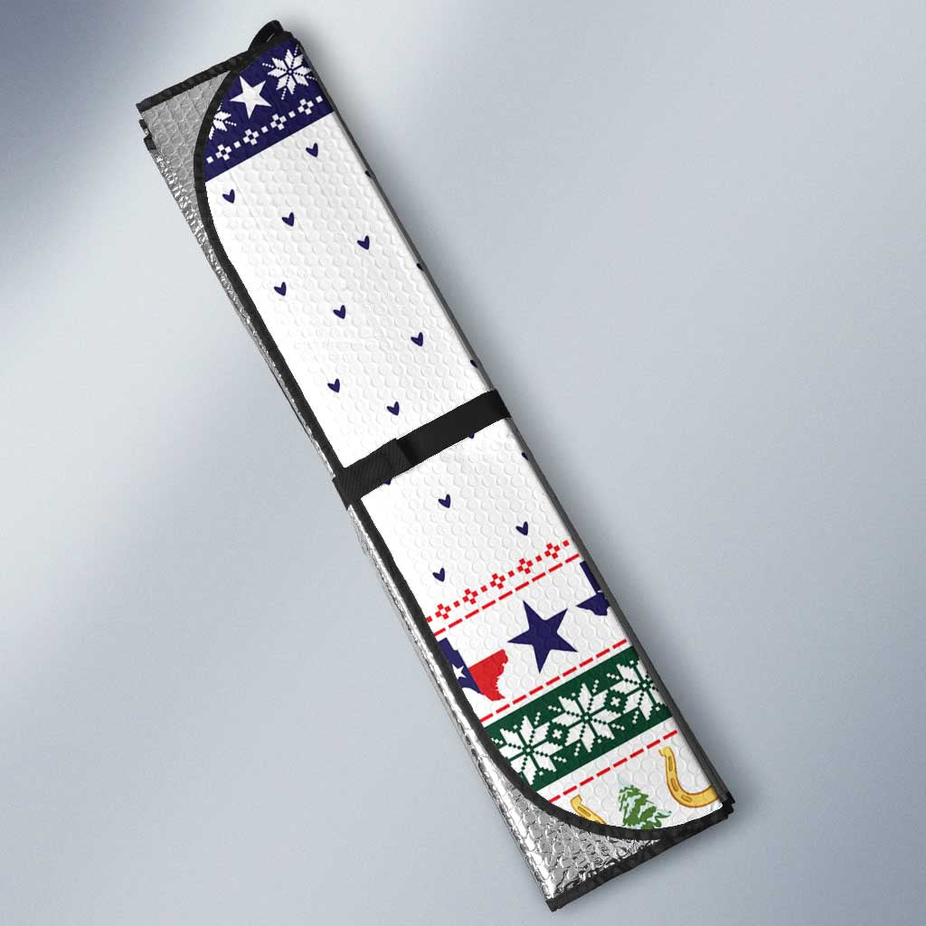 Merry Christmas Yall Texas Auto Sun Shade Xmas Holiday Patterns - Wonder Print Shop