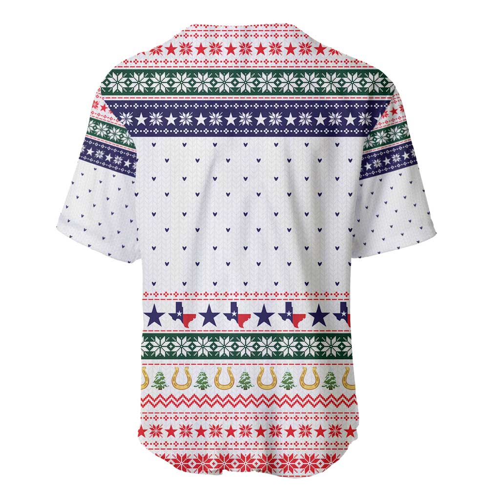 Merry Christmas Yall Texas Baseball Jersey Xmas Holiday Patterns - Wonder Print Shop