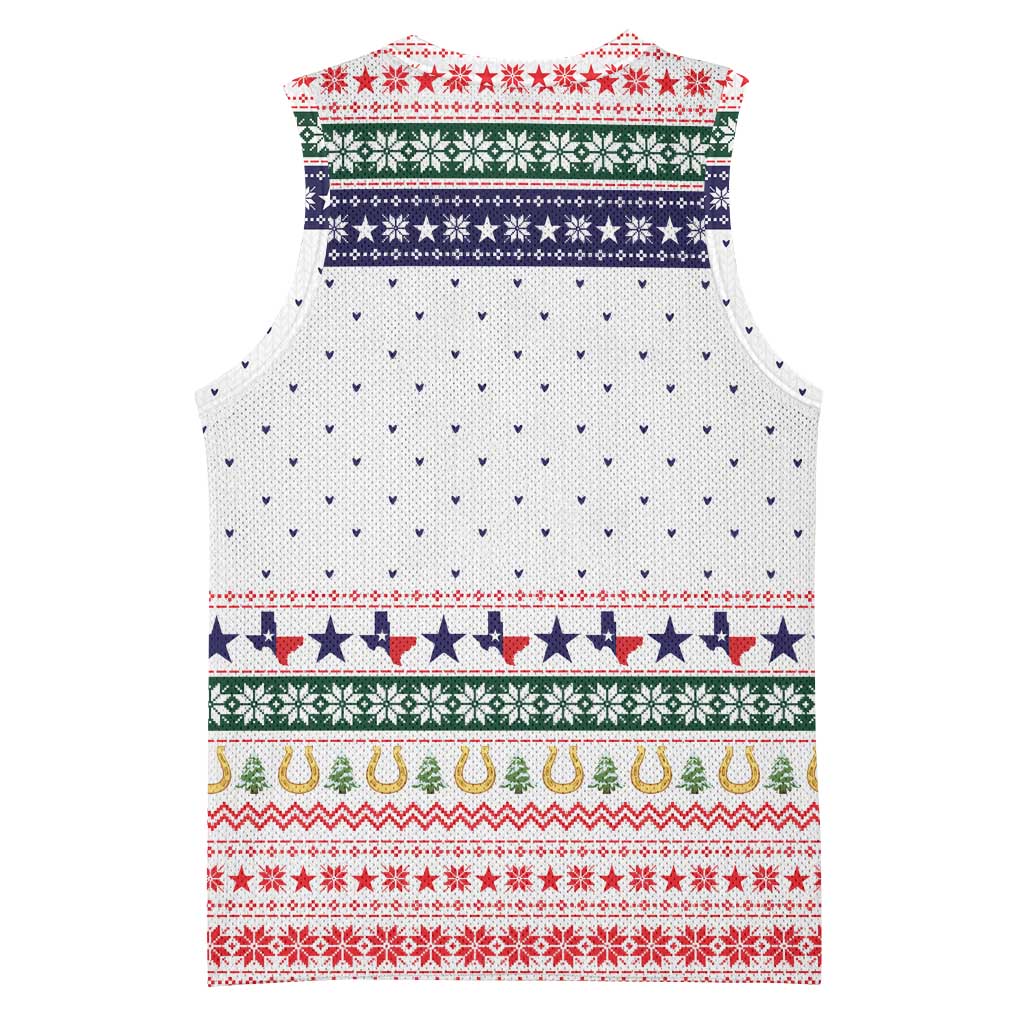 Merry Christmas Yall Texas Basketball Jersey Xmas Holiday Patterns - Wonder Print Shop