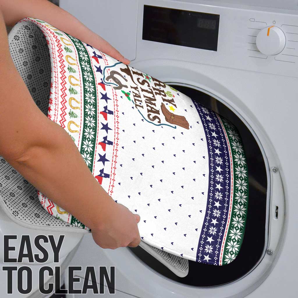 Merry Christmas Yall Texas Bathroom Set Xmas Holiday Patterns - Wonder Print Shop