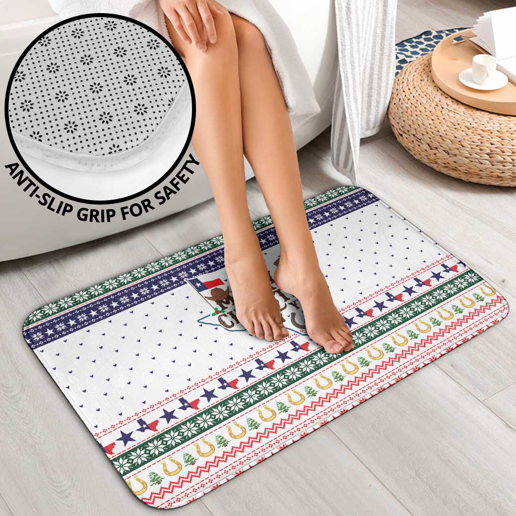 Merry Christmas Yall Texas Bathroom Set Xmas Holiday Patterns - Wonder Print Shop