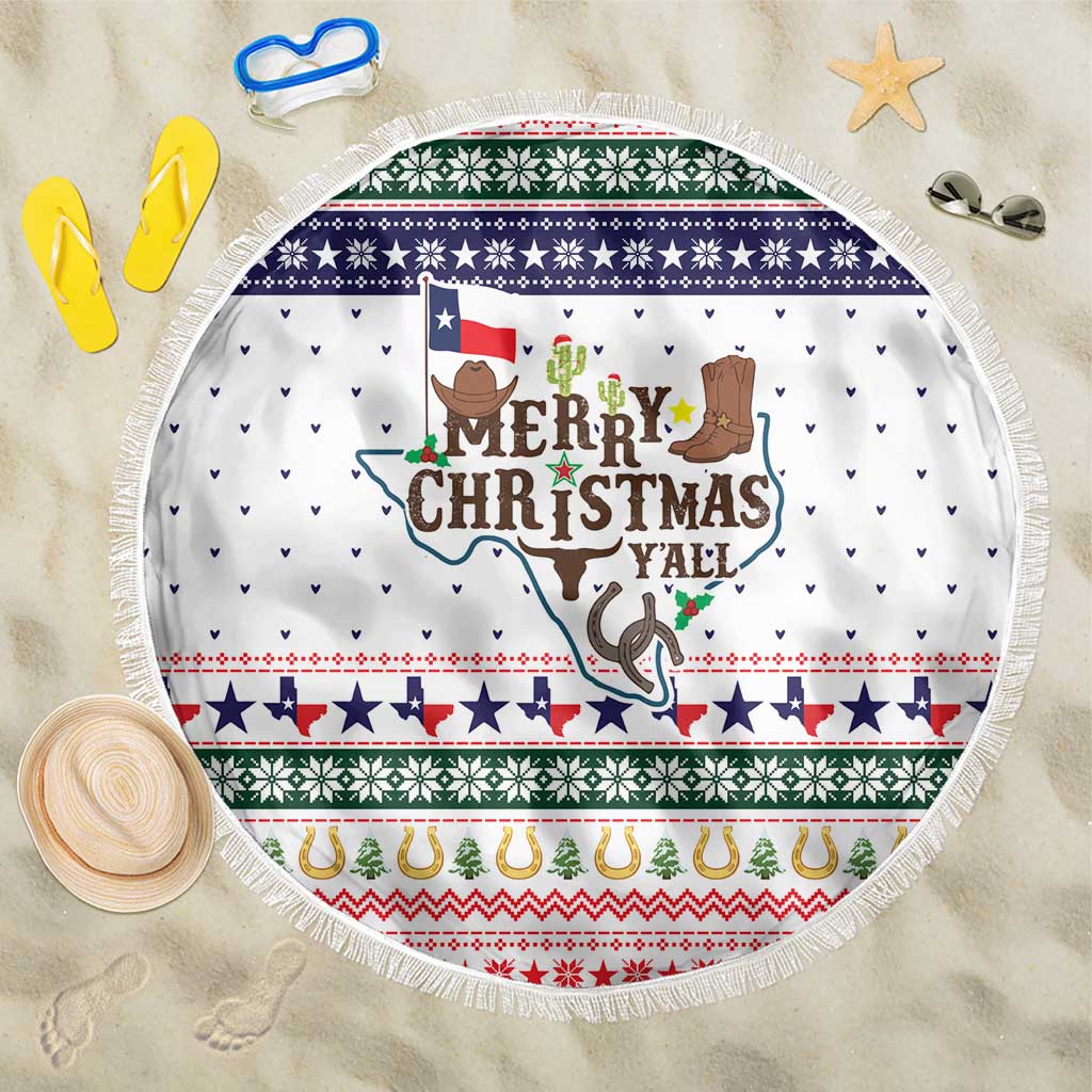Merry Christmas Yall Texas Beach Blanket Xmas Holiday Patterns - Wonder Print Shop