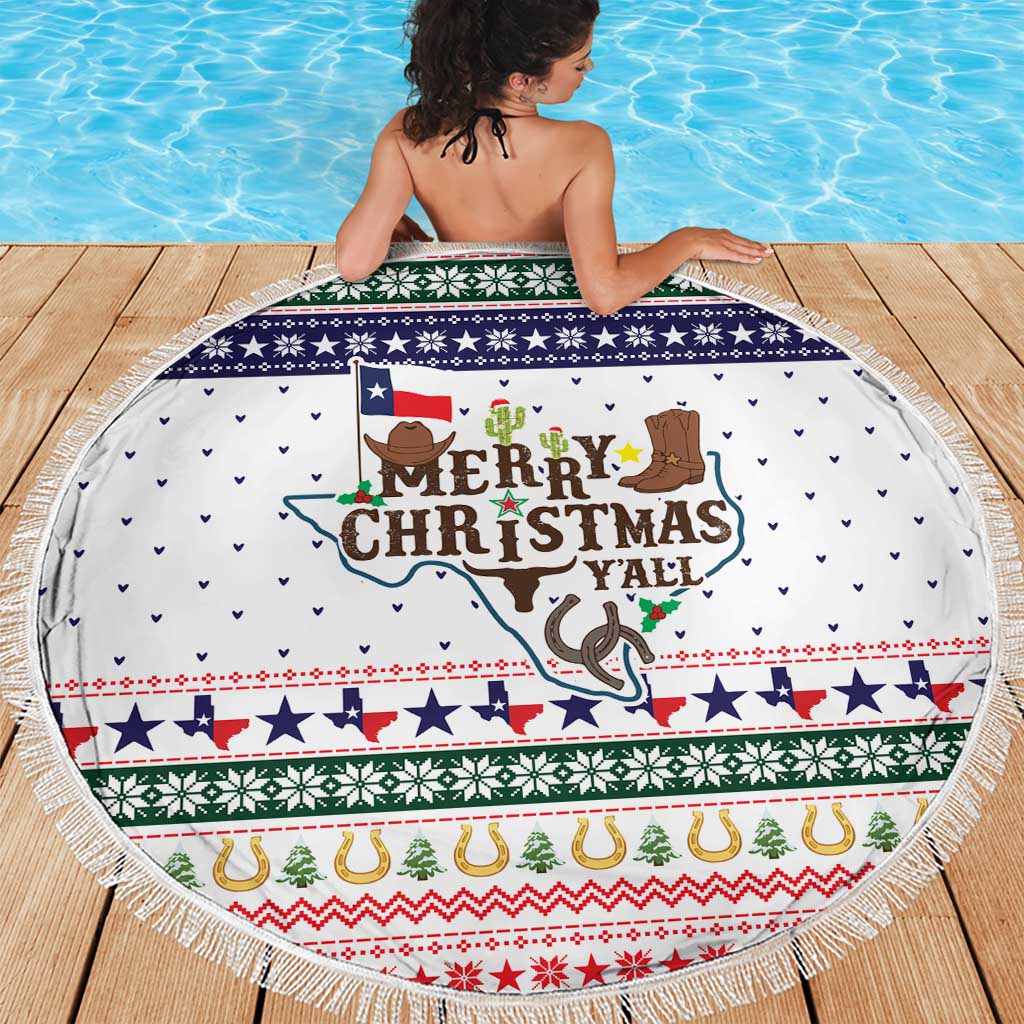 Merry Christmas Yall Texas Beach Blanket Xmas Holiday Patterns - Wonder Print Shop