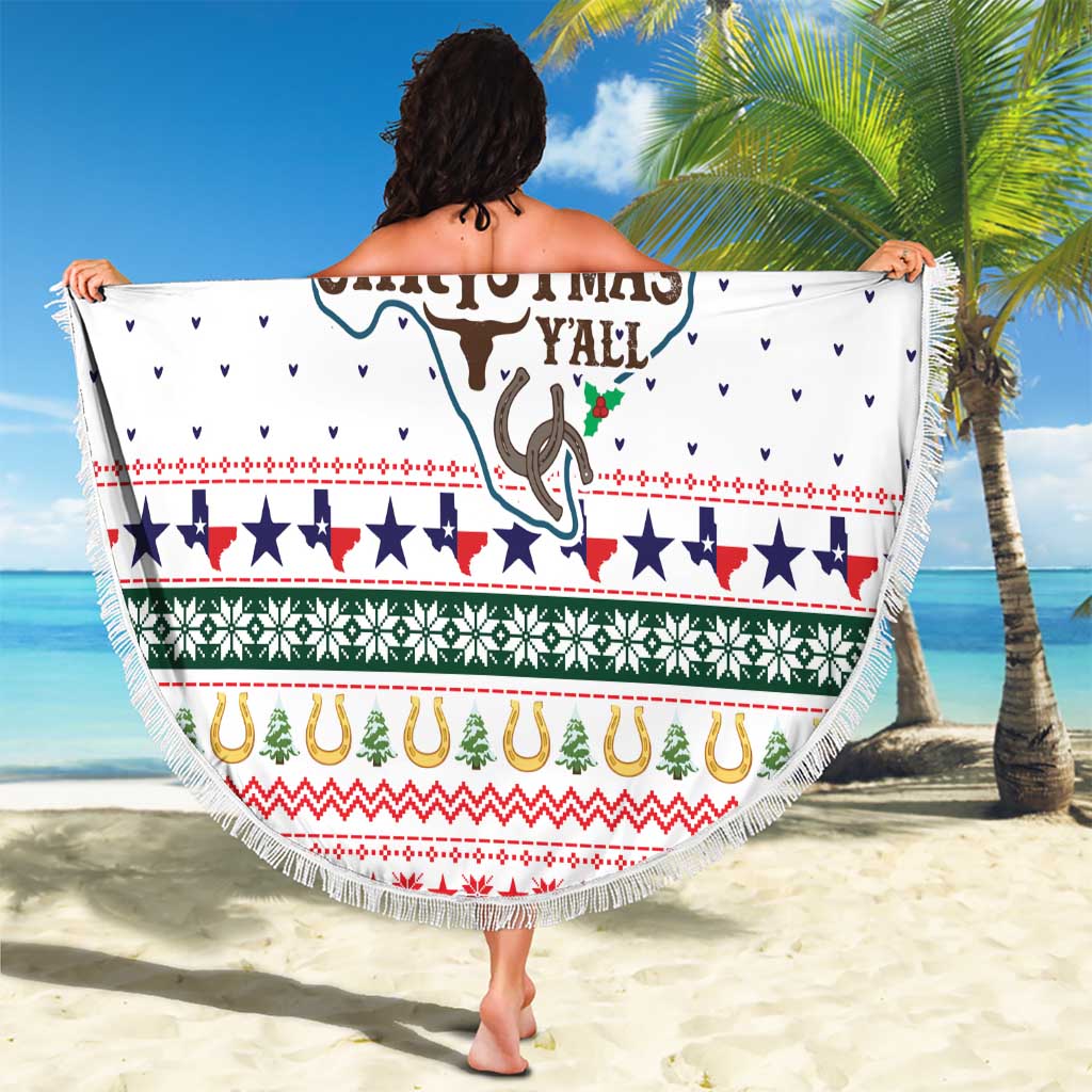 Merry Christmas Yall Texas Beach Blanket Xmas Holiday Patterns - Wonder Print Shop