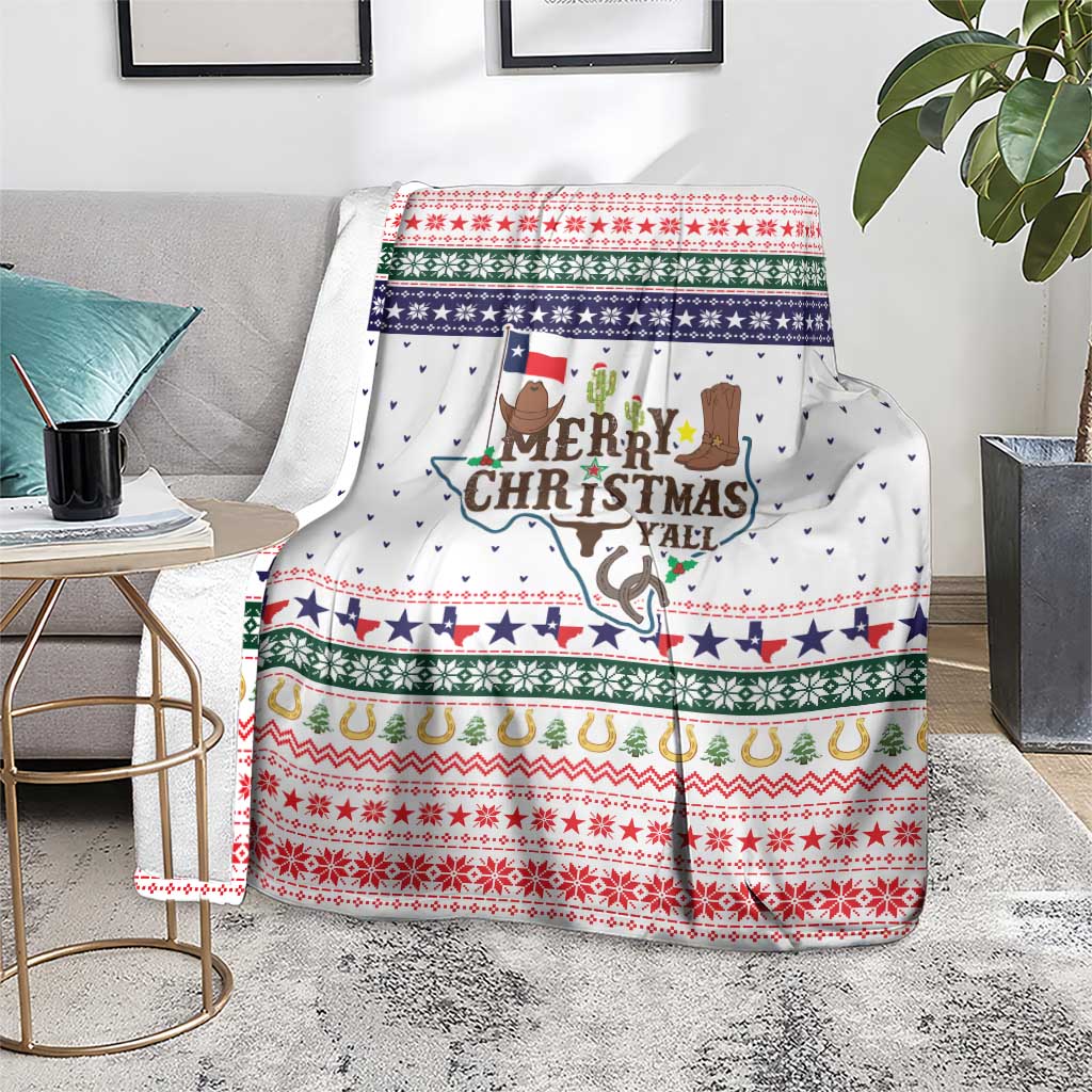 Merry Christmas Yall Texas Blanket Xmas Holiday Patterns - Wonder Print Shop