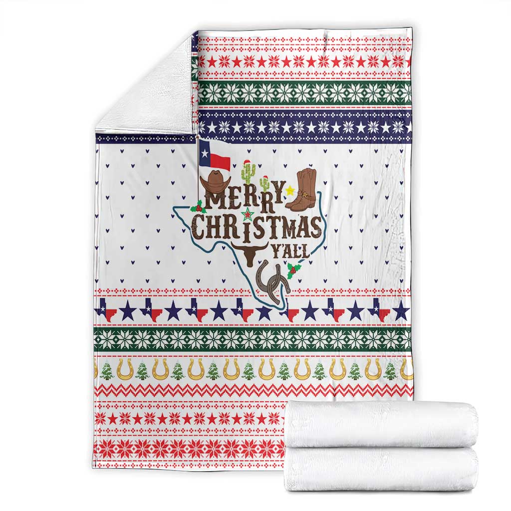 Merry Christmas Yall Texas Blanket Xmas Holiday Patterns - Wonder Print Shop