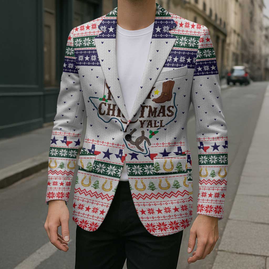 Merry Christmas Yall Texas Blazer Xmas Holiday Patterns - Wonder Print Shop