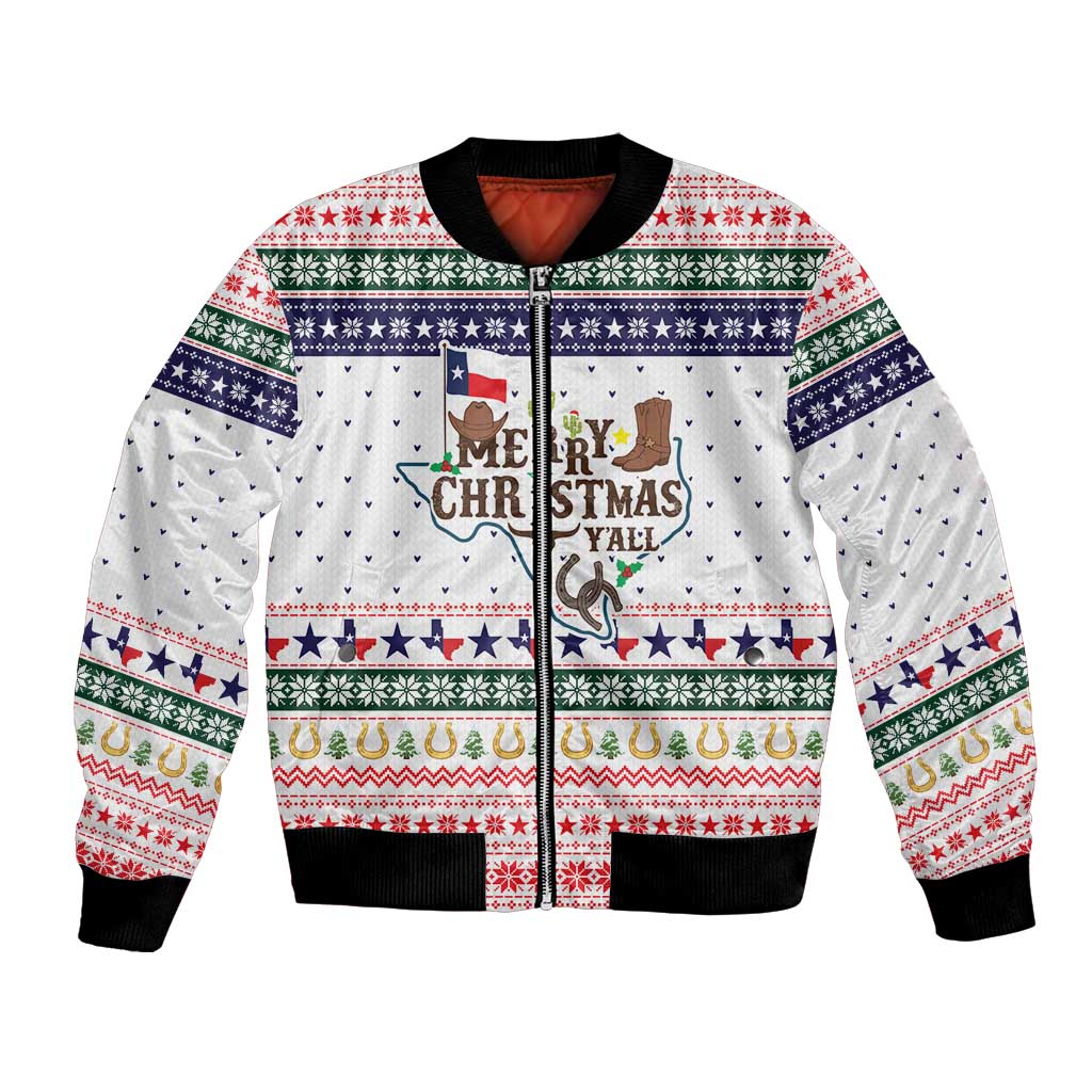 Merry Christmas Yall Texas Bomber Jacket Xmas Holiday Patterns - Wonder Print Shop