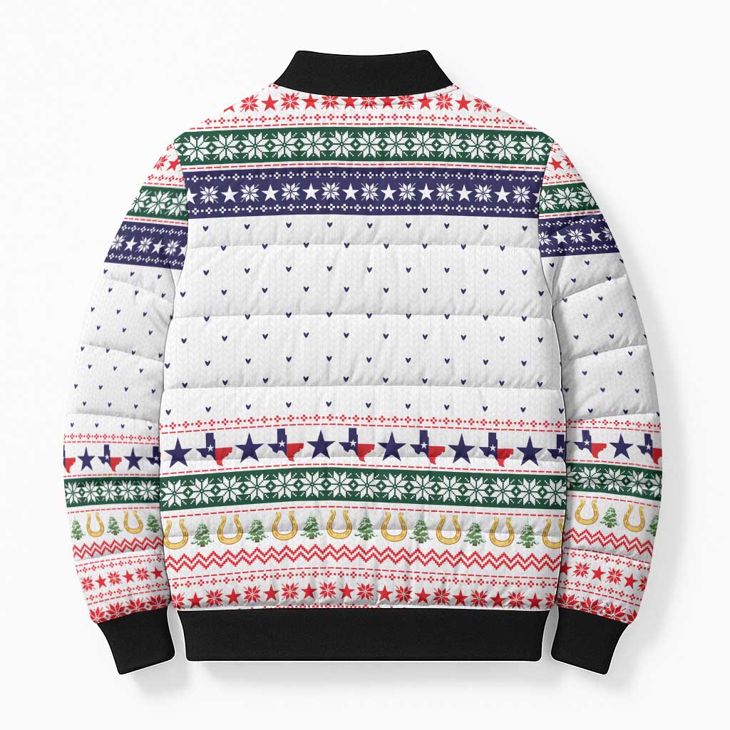 Merry Christmas Yall Texas Bomber Puffer Jacket Xmas Holiday Patterns - Wonder Print Shop