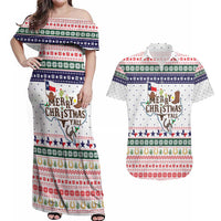 Merry Christmas Yall Texas Couples Matching Off Shoulder Maxi Dress and Hawaiian Shirt Xmas Holiday Patterns - Wonder Print Shop