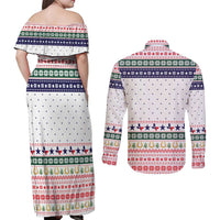 Merry Christmas Yall Texas Couples Matching Off Shoulder Maxi Dress and Long Sleeve Button Shirt Xmas Holiday Patterns - Wonder Print Shop