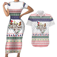 Merry Christmas Yall Texas Couples Matching Short Sleeve Bodycon Dress and Hawaiian Shirt Xmas Holiday Patterns - Wonder Print Shop