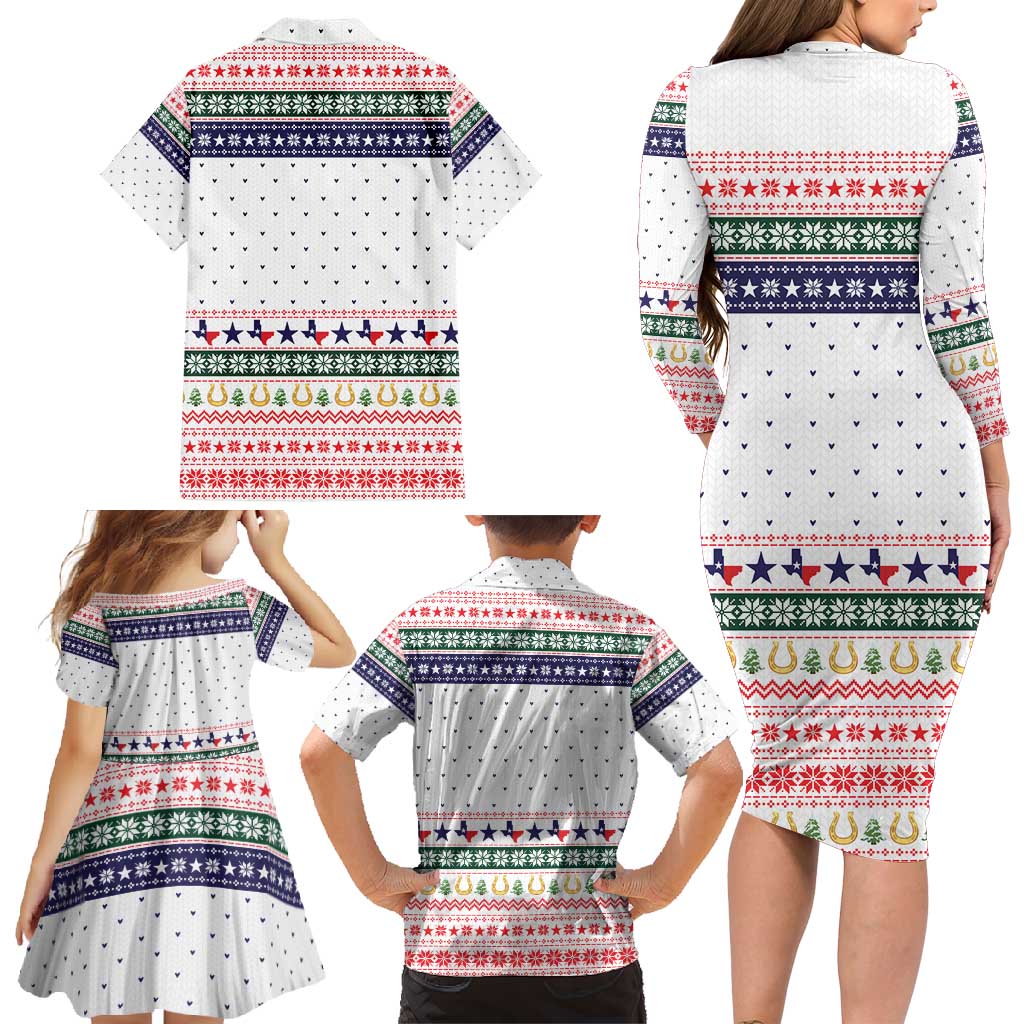 Merry Christmas Yall Texas Family Matching Long Sleeve Bodycon Dress and Hawaiian Shirt Xmas Holiday Patterns - Wonder Print Shop