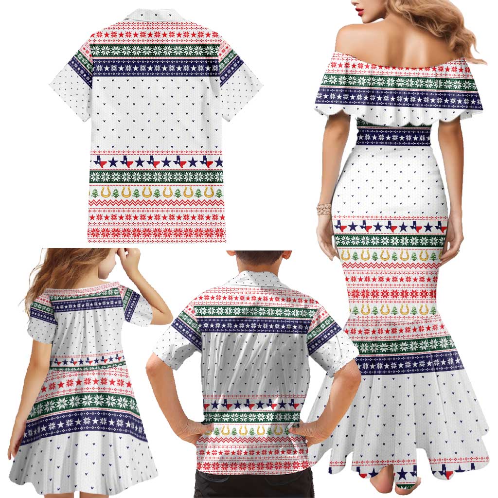Merry Christmas Yall Texas Family Matching Mermaid Dress and Hawaiian Shirt Xmas Holiday Patterns - Wonder Print Shop