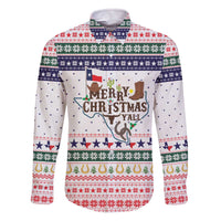 Merry Christmas Yall Texas Family Matching Off The Shoulder Long Sleeve Dress and Hawaiian Shirt Xmas Holiday Patterns - Wonder Print Shop