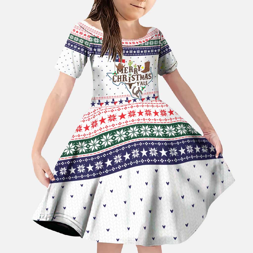 Merry Christmas Yall Texas Family Matching Off Shoulder Maxi Dress and Hawaiian Shirt Xmas Holiday Patterns - Wonder Print Shop