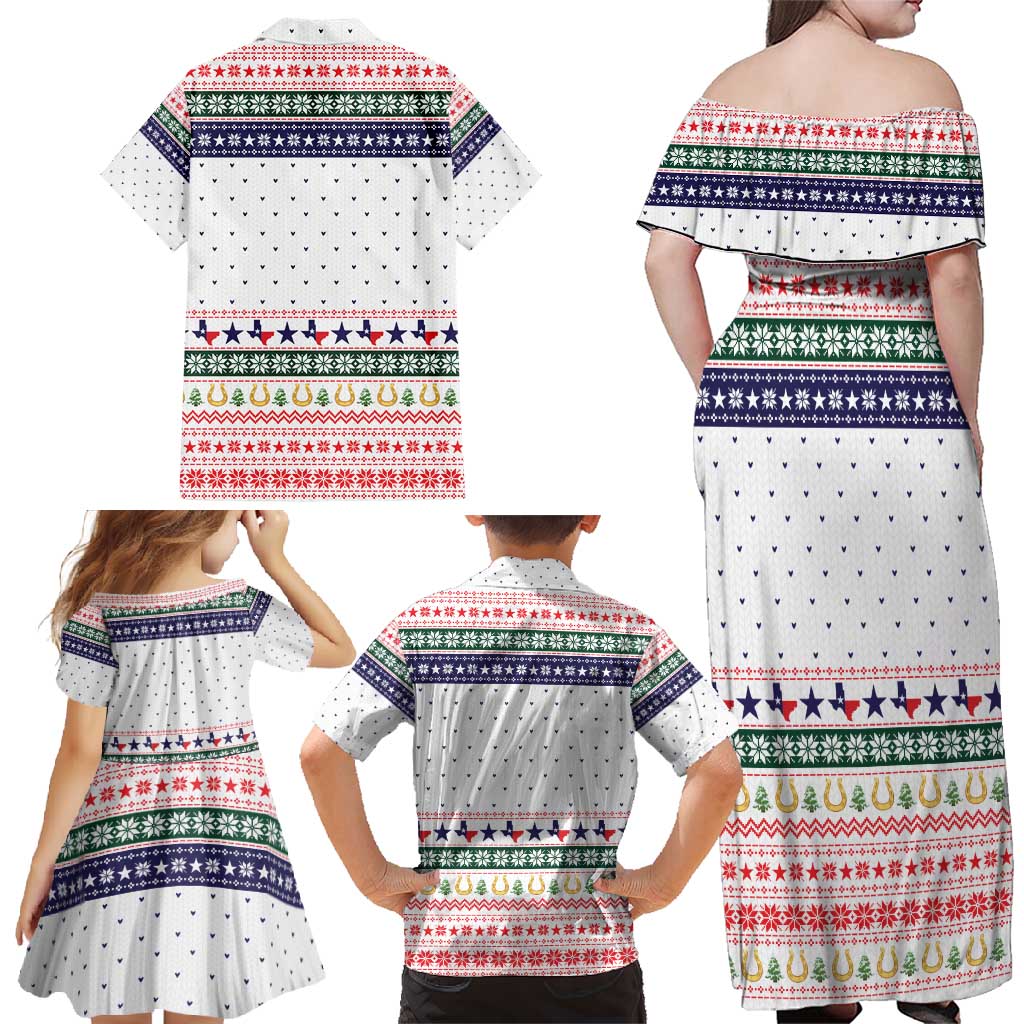 Merry Christmas Yall Texas Family Matching Off Shoulder Maxi Dress and Hawaiian Shirt Xmas Holiday Patterns - Wonder Print Shop