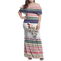 Merry Christmas Yall Texas Family Matching Off Shoulder Maxi Dress and Hawaiian Shirt Xmas Holiday Patterns - Wonder Print Shop
