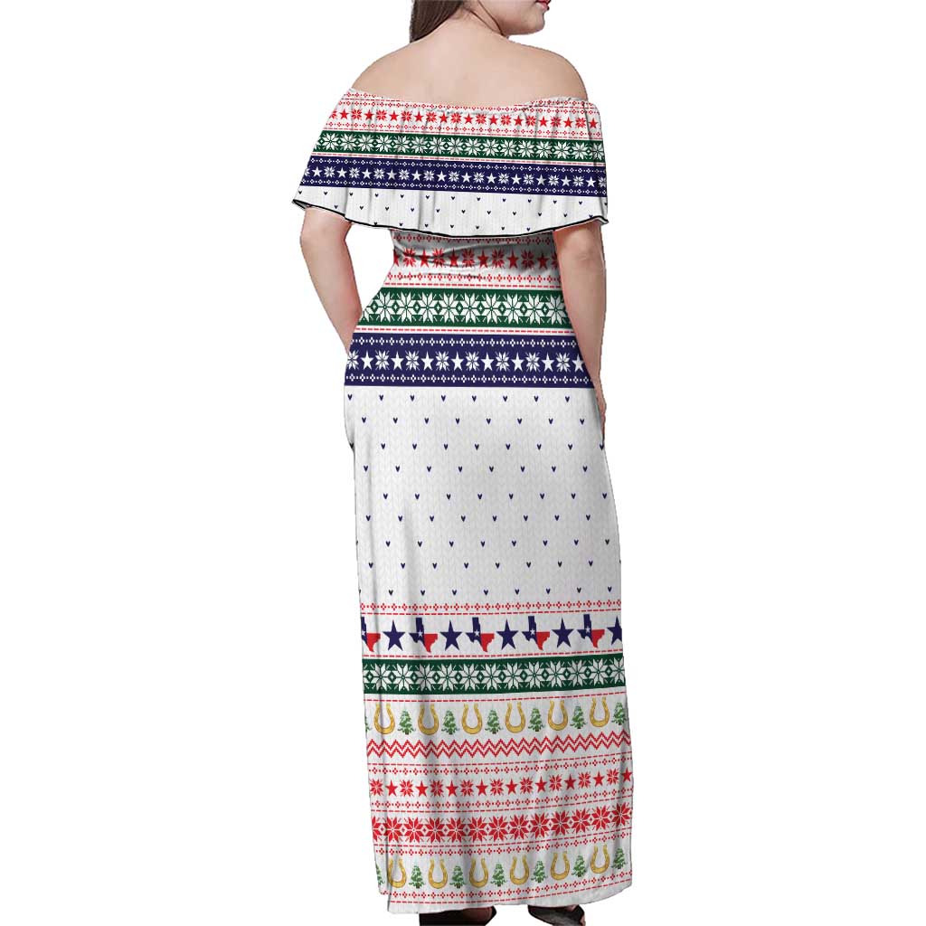 Merry Christmas Yall Texas Family Matching Off Shoulder Maxi Dress and Hawaiian Shirt Xmas Holiday Patterns - Wonder Print Shop
