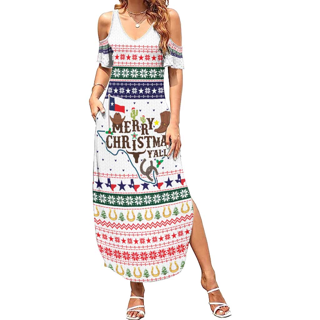 Merry Christmas Yall Texas Family Matching Summer Maxi Dress and Hawaiian Shirt Xmas Holiday Patterns - Wonder Print Shop
