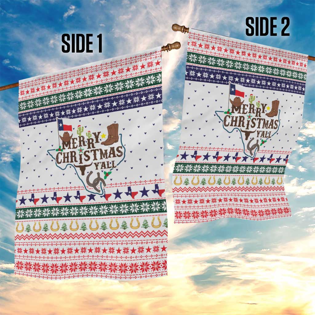 Merry Christmas Yall Texas Garden Flag Xmas Holiday Patterns - Wonder Print Shop