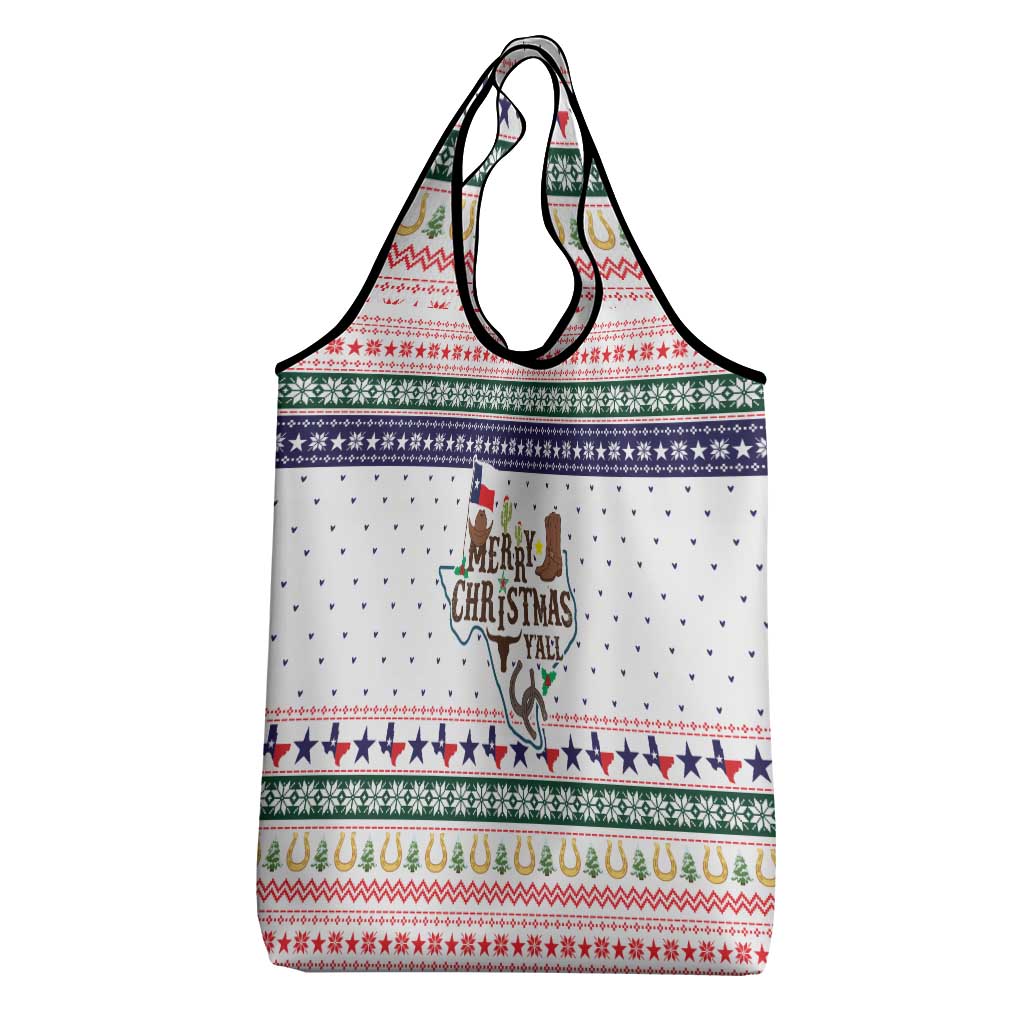 Merry Christmas Yall Texas Grocery Bag Xmas Holiday Patterns - Wonder Print Shop