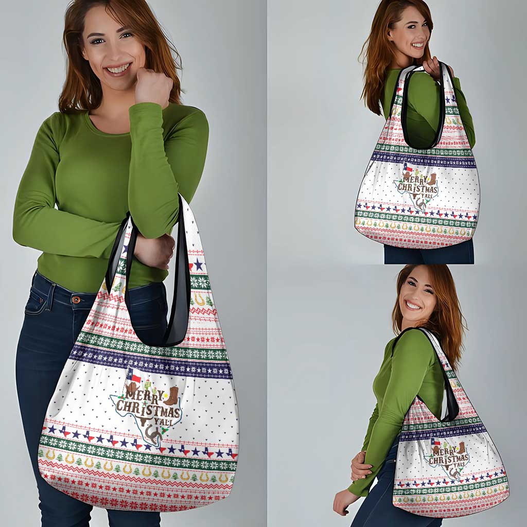 Merry Christmas Yall Texas Grocery Bag Xmas Holiday Patterns - Wonder Print Shop