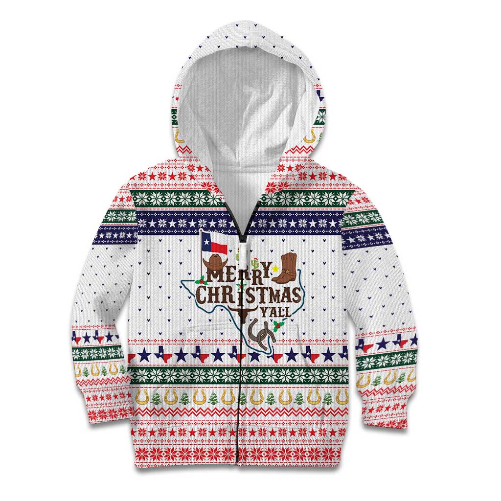 Merry Christmas Yall Texas Kid Hoodie Xmas Holiday Patterns - Wonder Print Shop