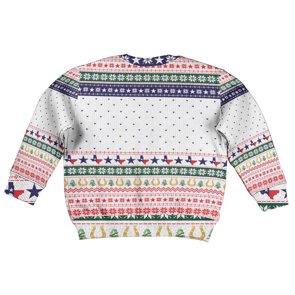 Merry Christmas Yall Texas Kid Ugly Christmas Sweater Xmas Holiday Patterns - Wonder Print Shop
