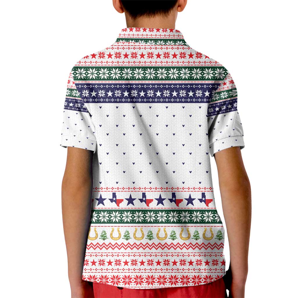 Merry Christmas Yall Texas Kid Polo Shirt Xmas Holiday Patterns - Wonder Print Shop