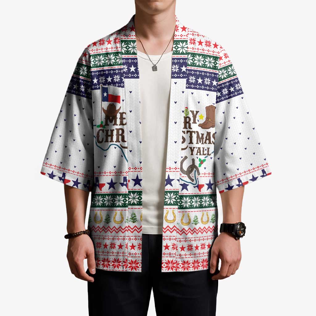 Merry Christmas Yall Texas Kimono Xmas Holiday Patterns - Wonder Print Shop