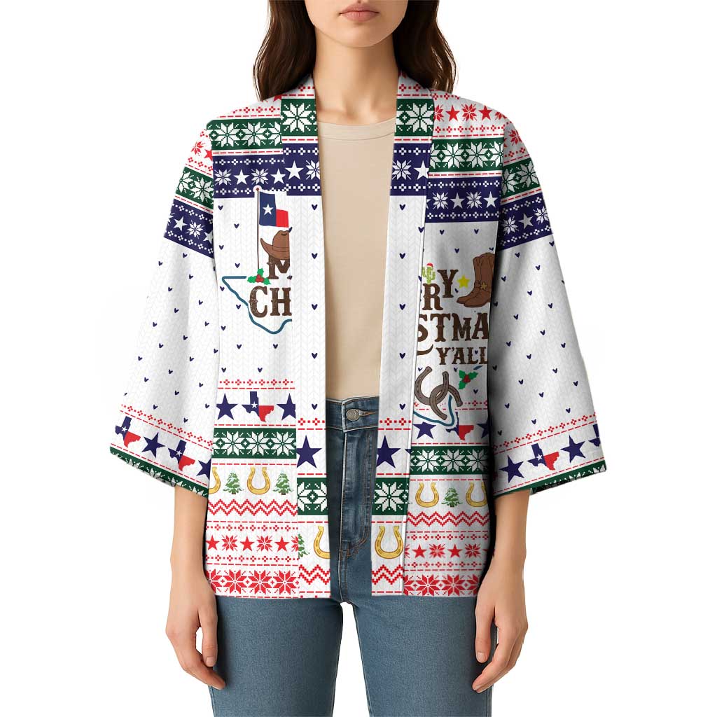 Merry Christmas Yall Texas Kimono Xmas Holiday Patterns - Wonder Print Shop
