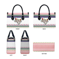 Merry Christmas Yall Texas Leather Bag Xmas Holiday Patterns - Wonder Print Shop